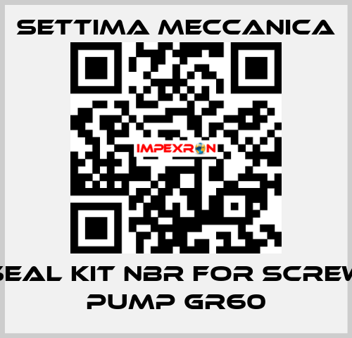 SEAL KIT NBR FOR SCREW PUMP GR60 Settima Meccanica