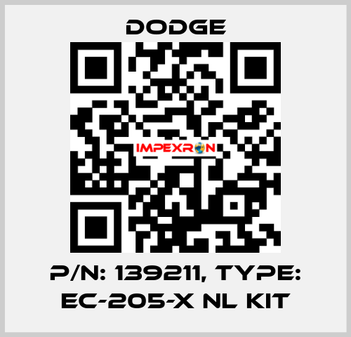 p/n: 139211, Type: EC-205-X NL KIT Dodge