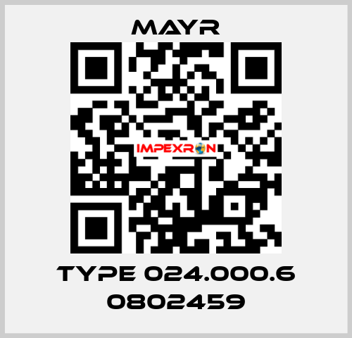 Type 024.000.6 0802459 Mayr