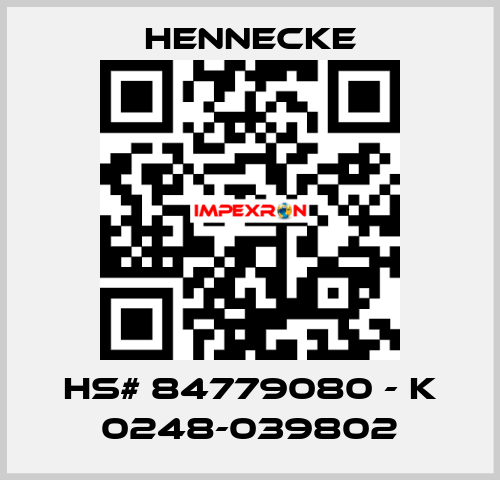 HS# 84779080 - K 0248-039802 Hennecke