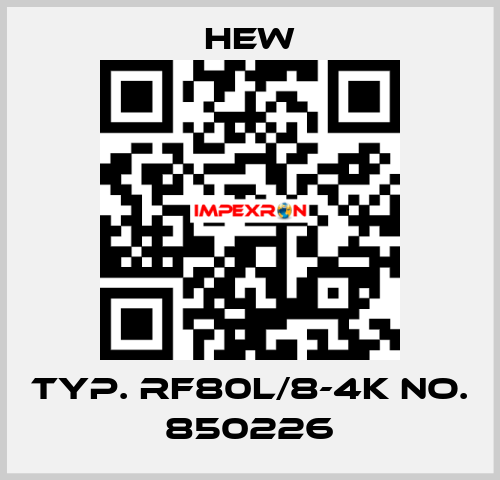 Typ. RF80L/8-4K No. 850226 HEW