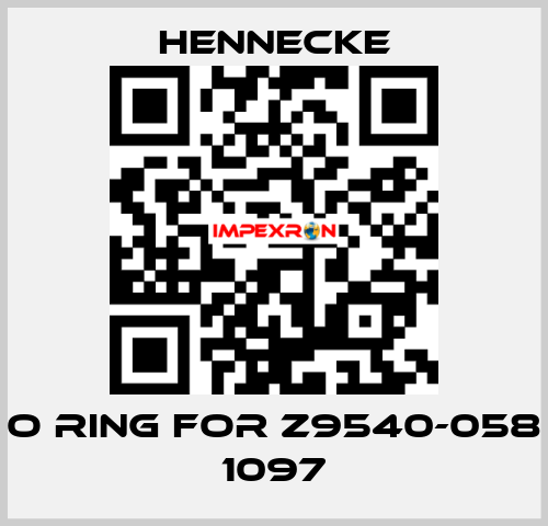 o ring for Z9540-058 1097 Hennecke