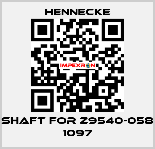 shaft for Z9540-058 1097 Hennecke