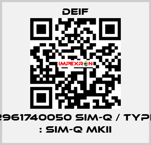 2961740050 SIM-Q / Type : SIM-Q MKII Deif