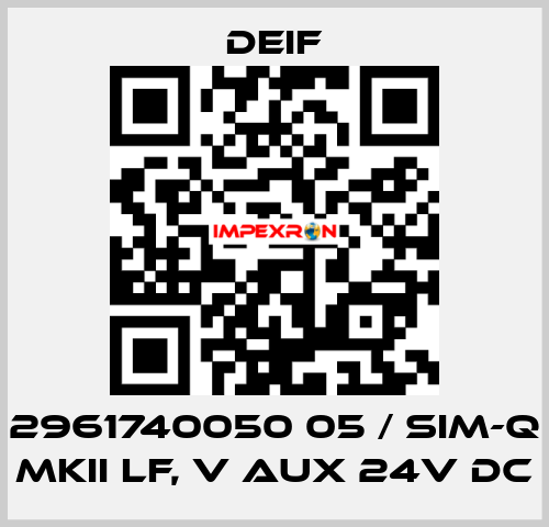 2961740050 05 / SIM-Q MKII LF, V aux 24V DC Deif