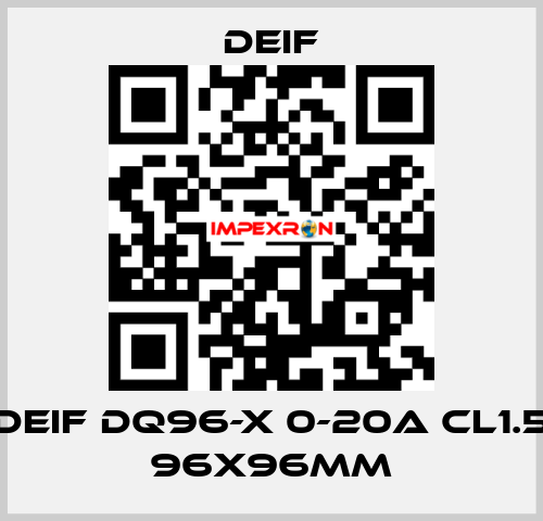 DEIF DQ96-X 0-20A CL1.5 96X96MM Deif