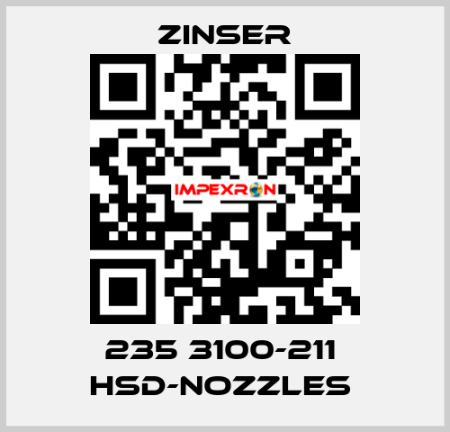 235 3100-211  HSD-nozzles  Zinser