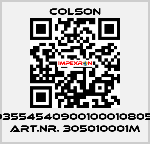 03554540900100010805  ART.NR. 305010001M Colson