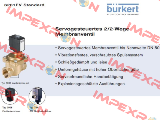 2/2-Wege-Magnetventil Typ:6281  Burkert