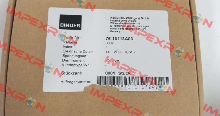 76 13113A03-0002 Binder