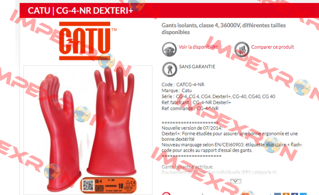 CG-4-NR Dexteri+ (code : CG-4-*-NR) Catu