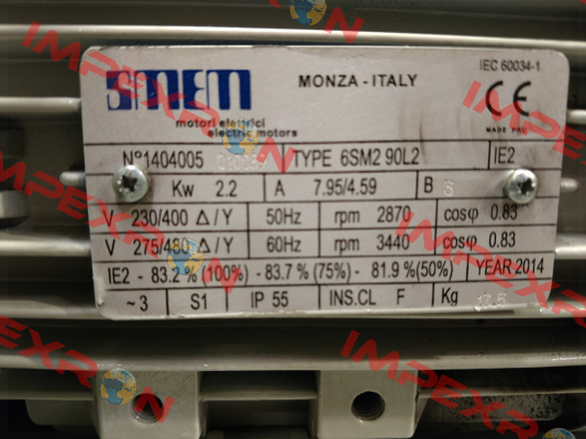 6SM290L 2POLES B3  Smem