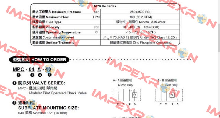 MPC-04A-40  KCL HYDRAULIC PUMPS