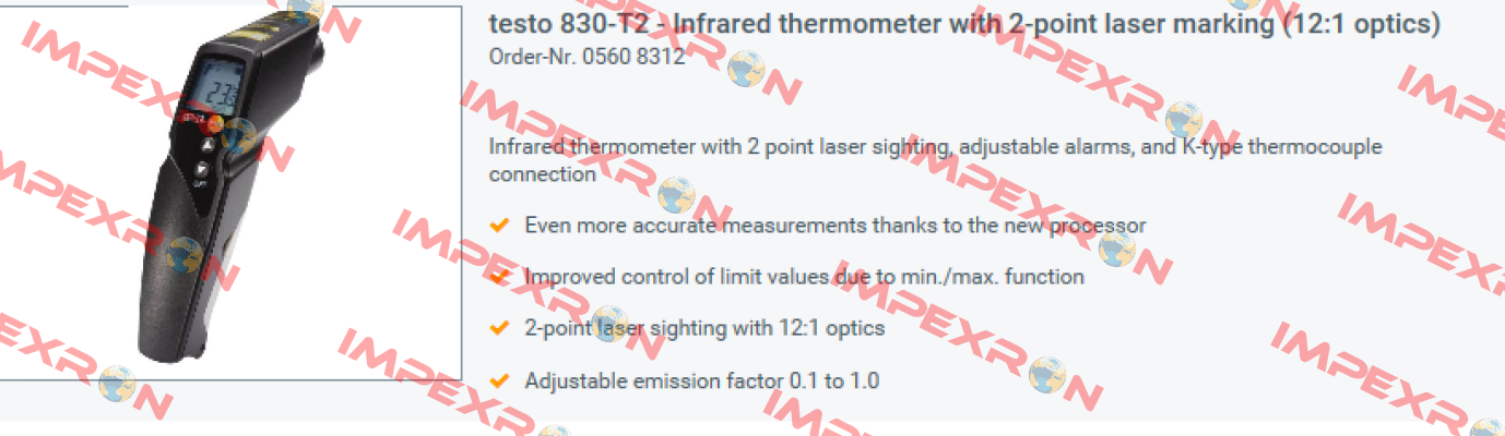 P/N: 0560 8312, Type: 830-T2 Testo